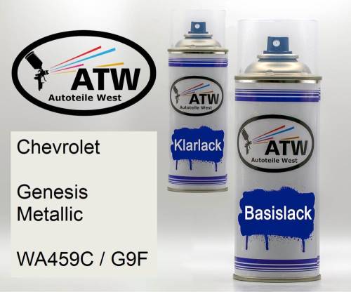 Chevrolet, Genesis Metallic, WA459C / G9F: 400ml Sprühdose + 400ml Klarlack - Set, von ATW Autoteile West.
